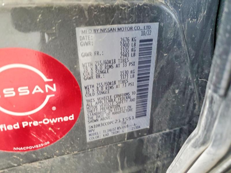 64093266 :رقم المزاد ، 5N1DR3CC0PC213551 vin ، 2023 Nissan Pathfinder مزاد بيع