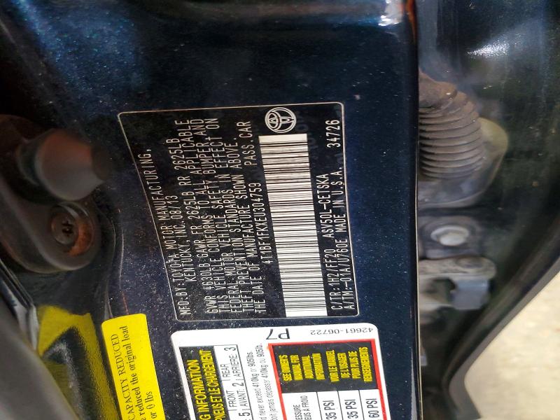 64091876 :رقم المزاد ، 4T1BF1FKXEU304759 vin ، 2014 Toyota Camry مزاد بيع