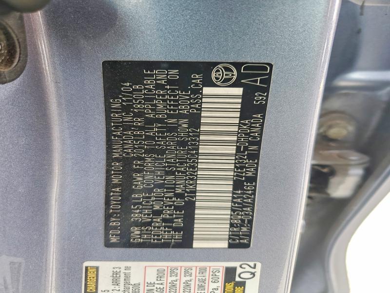 2005 Toyota Matrix მანქანა იყიდება აუქციონზე, vin: 2T1KR32E35C413312, აუქციონის ნომერი: 65361016