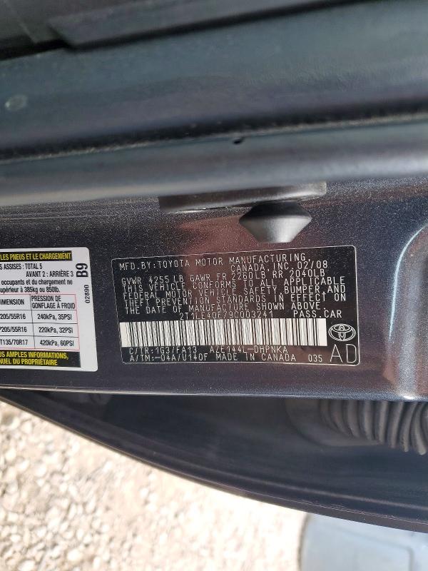 2009 Toyota Corolla Matrix მანქანა იყიდება აუქციონზე, vin: 2T1LE40E79C003241, აუქციონის ნომერი: 64484756