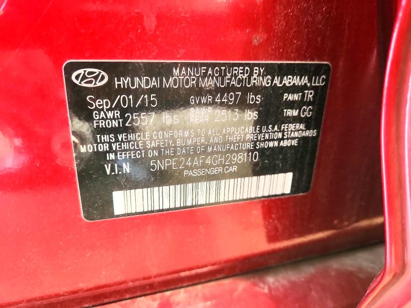 Aukcja sprzedaży 2016 Hyundai Sonata, vin: 5NPE24AF4GH298110, numer aukcji: 64559366