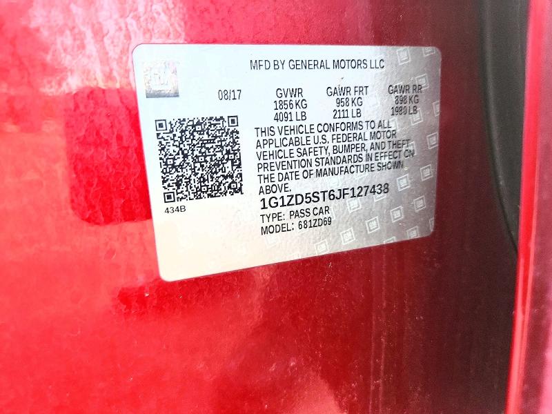 Aukcja sprzedaży 2018 Chevrolet Malibu, vin: 1G1ZD5ST6JF127438, numer aukcji: 64341356