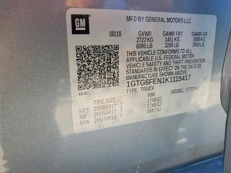Aukcja sprzedaży 2019 Gmc Canyon, vin: 1GTG6FEN1K1115417, numer aukcji: 67446116