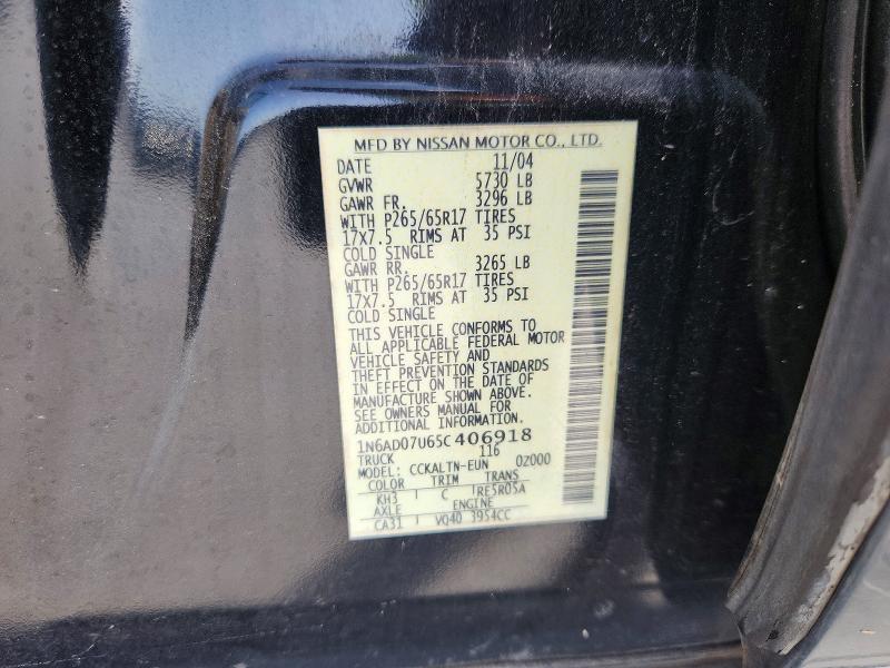 Продаж на аукціоні авто 2005 Nissan Frontier, vin: 1N6AD07U65C406918, номер лоту: 65262206