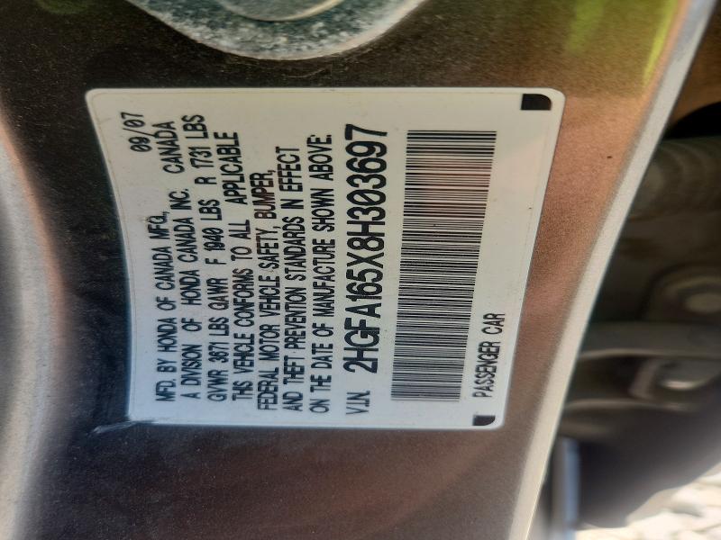 Aukcja sprzedaży 2008 Honda Civic, vin: 2HGFA165X8H303697, numer aukcji: 63880686