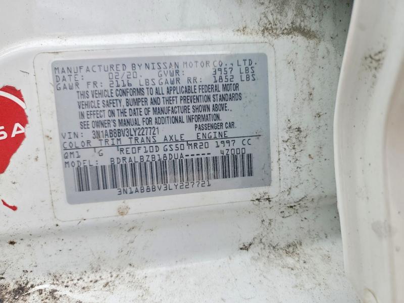 65629576 :رقم المزاد ، 3N1AB8BV3LY227721 vin ، 2020 Nissan Sentra مزاد بيع