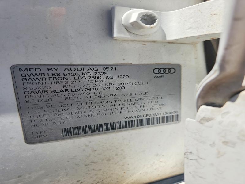 Продаж на аукціоні авто 2021 Audi Q3, vin: WA1DECF33M1138809, номер лоту: 65668356