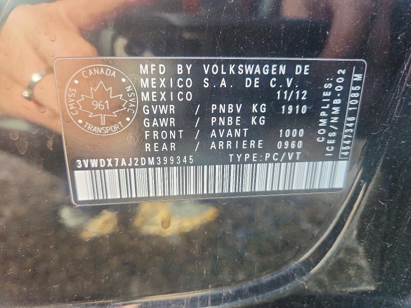 Продажа на аукционе авто 2013 Volkswagen Jetta, vin: 3VWDX7AJ2DM399345, номер лота: 64814776