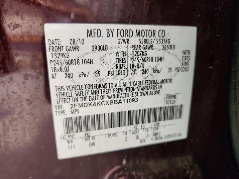 Продажа на аукционе авто 2011 Ford Edge, vin: 2FMDK4KCXBBA11093, номер лота: 64533076