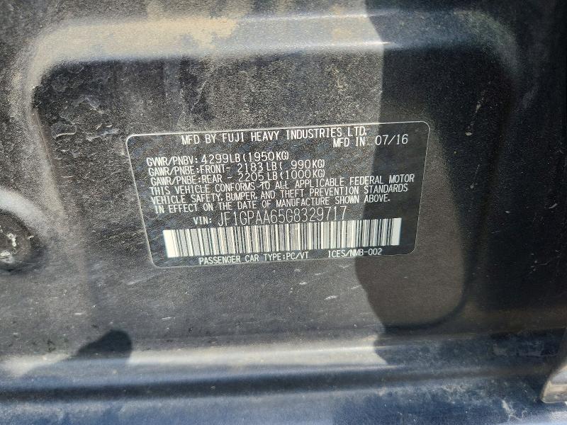 Aukcja sprzedaży 2016 Subaru Impreza, vin: JF1GPAA65G8329717, numer aukcji: 64761986