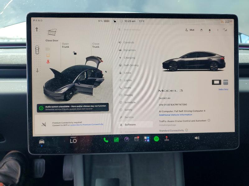 2024 Tesla Model 3 მანქანა იყიდება აუქციონზე, vin: 5YJ3E1EA7RF747390, აუქციონის ნომერი: 63778536