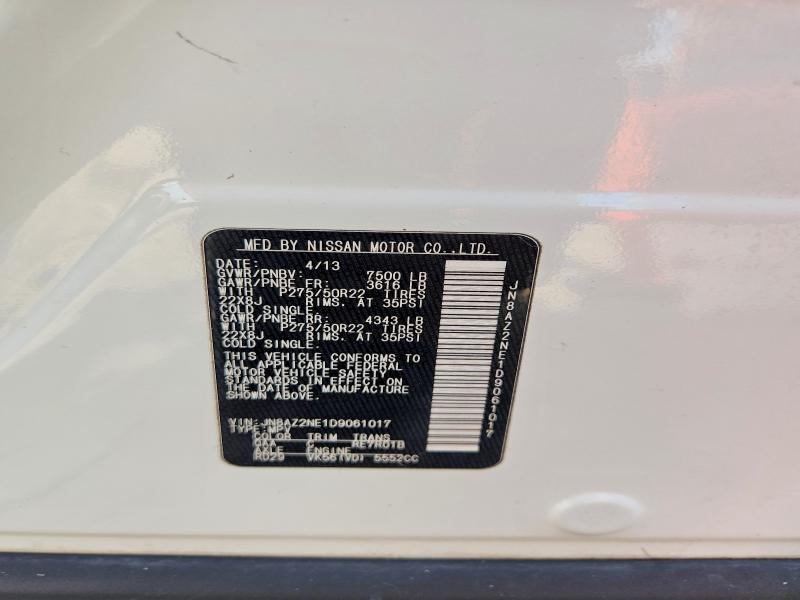 65489306 :رقم المزاد ، JN8AZ2NE1D9061017 vin ، 2013 Infiniti Qx56 مزاد بيع