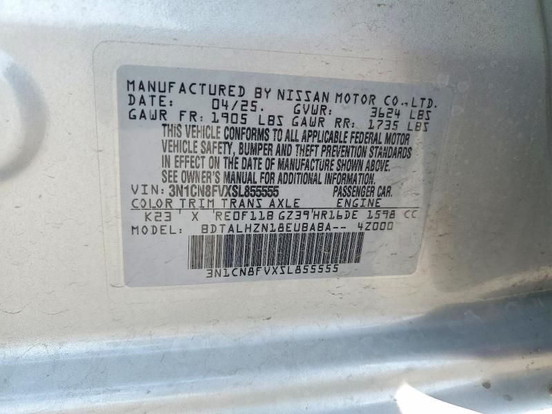 Aukcja sprzedaży 2025 Nissan Versa, vin: 3N1CN8FVXSL855555, numer aukcji: 65018816