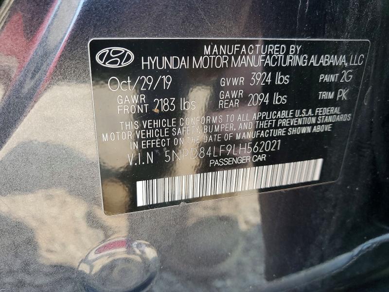 Продаж на аукціоні авто 2020 Hyundai Elantra, vin: 5NPD84LF9LH562021, номер лоту: 64370156