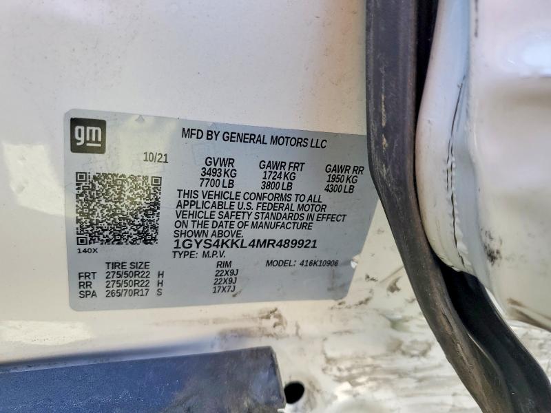 Продаж на аукціоні авто 2021 Cadillac Escalade, vin: 1GYS4KKL4MR489921, номер лоту: 65953396
