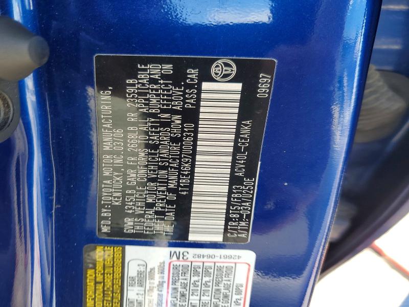 63735346 :رقم المزاد ، 4T1BE46K97U006310 vin ، 2007 Toyota Camry مزاد بيع