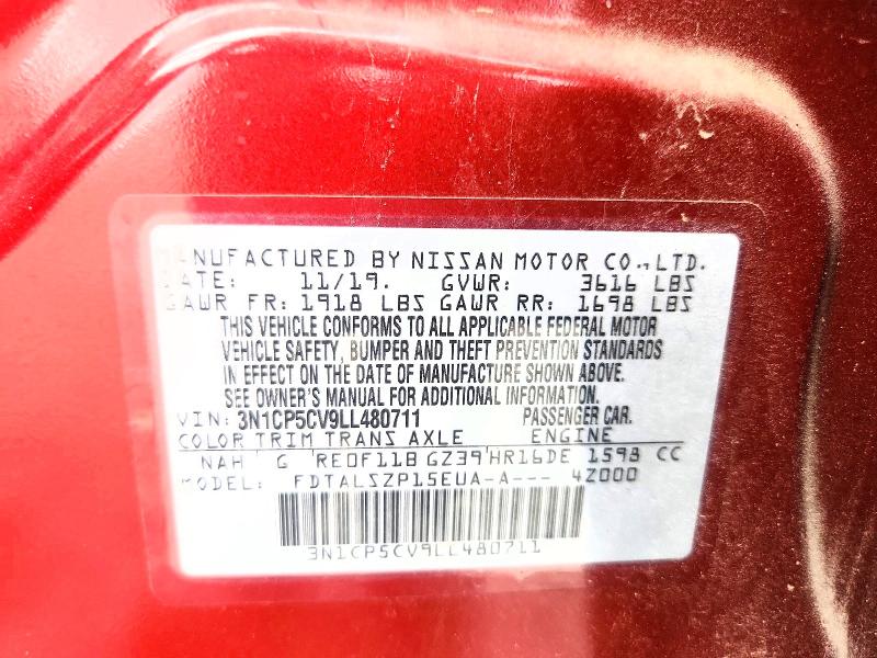Продажа на аукционе авто 2020 Nissan Kicks, vin: 3N1CP5CV9LL480711, номер лота: 63343256