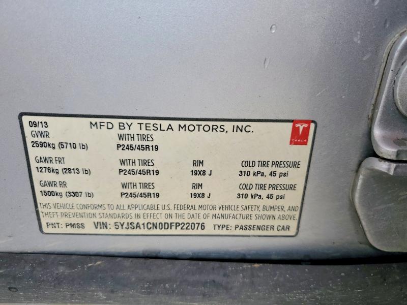 Продажа на аукционе авто 2013 Tesla Model S, vin: 5YJSA1CN0DFP22076, номер лота: 65039906