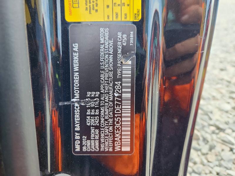 66580956 :رقم المزاد ، WBAKE3C51DE771284 vin ، 2013 Bmw 328 مزاد بيع