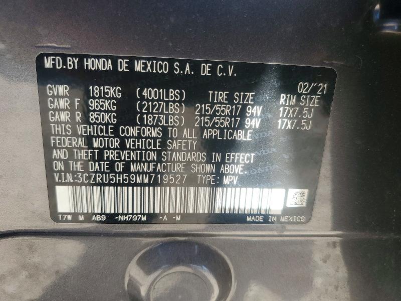 Продажа на аукционе авто 2021 Honda Hr-v, vin: 3CZRU5H59MM719527, номер лота: 65557856