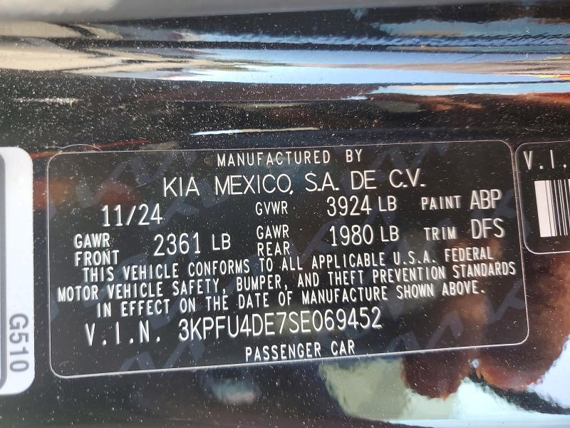 65403986 :رقم المزاد ، 3KPFU4DE7SE069452 vin ، 2025 Kia K4 مزاد بيع