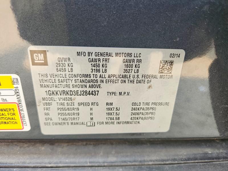 2014 Gmc Acadia მანქანა იყიდება აუქციონზე, vin: 1GKKVRKD3EJ284437, აუქციონის ნომერი: 62706266