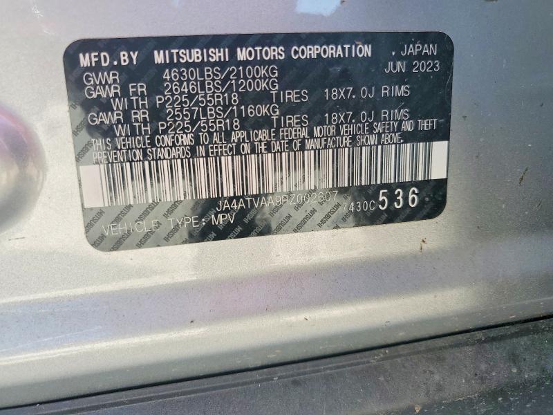 Aukcja sprzedaży 2024 Mitsubishi Eclipse Cross, vin: JA4ATVAA9RZ002607, numer aukcji: 65714176