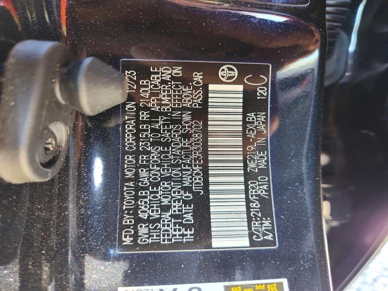 Продажа на аукционе авто 2024 Toyota Corolla Hybrid, vin: JTDBCMFE3R3038702, номер лота: 66248886
