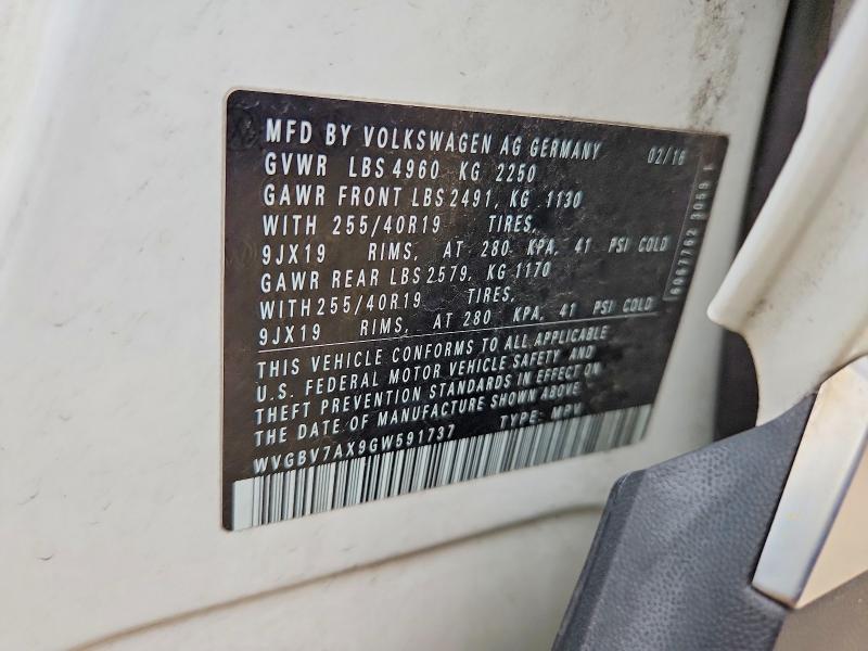 Aukcja sprzedaży 2016 Volkswagen Tiguan, vin: WVGBV7AX9GW591737, numer aukcji: 63443776
