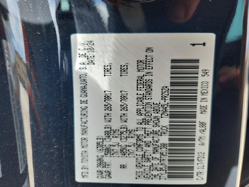 67160926 :رقم المزاد ، 3TYLB5JN7RT051380 vin ، 2024 Toyota Tacoma مزاد بيع
