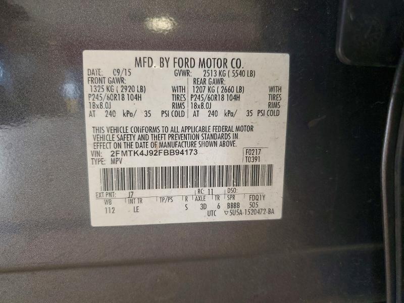 Продажа на аукционе авто 2015 Ford Edge, vin: 2FMTK4J92FBB94173, номер лота: 67059016
