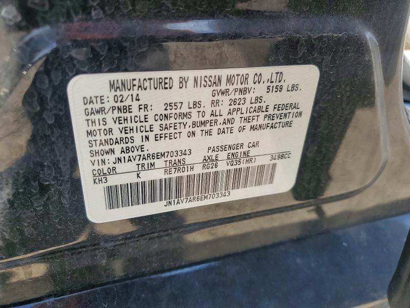 Продажа на аукционе авто 2014 Infiniti Q50 Hybrid, vin: JN1AV7AR6EM703343, номер лота: 65508586