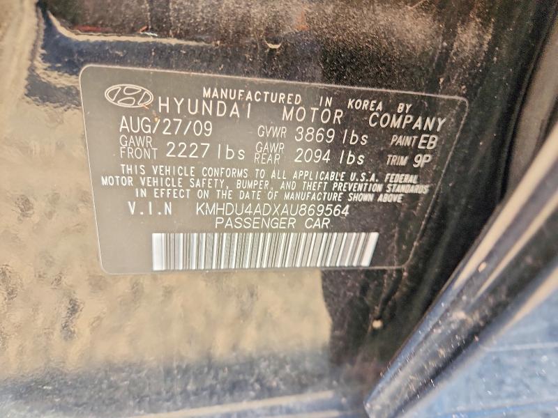 Aukcja sprzedaży 2010 Hyundai Elantra, vin: KMHDU4ADXAU869564, numer aukcji: 66595756