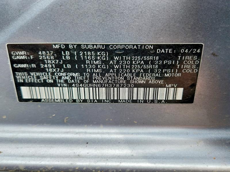 Aukcja sprzedaży 2024 Subaru Crosstrek, vin: 4S4GUHN67R3787230, numer aukcji: 64204576