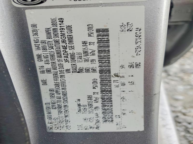 2016 Ford Fiesta მანქანა იყიდება აუქციონზე, vin: 3FADP4EJ6GM191149, აუქციონის ნომერი: 65293476