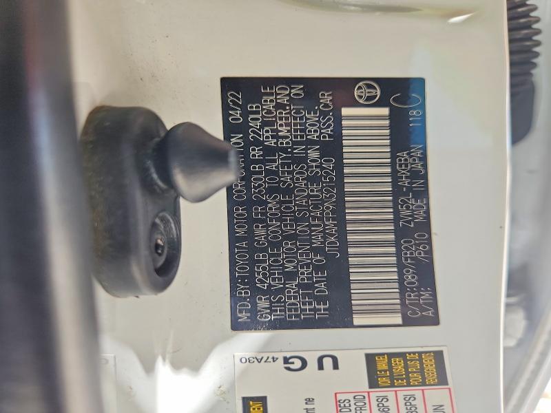 Продажа на аукционе авто 2022 Toyota Prius Prime, vin: JTDKAMFP9N3215240, номер лота: 64365476