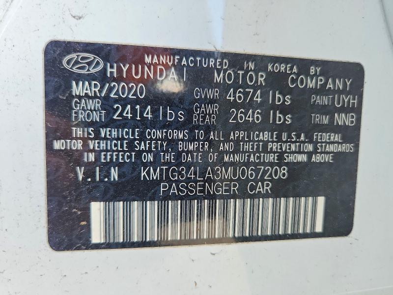 66185896 :رقم المزاد ، KMTG34LA3MU067208 vin ، 2021 Genesis G70 مزاد بيع