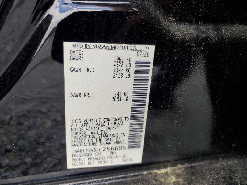 Продажа на аукционе авто 2020 Nissan Altima, vin: 1N4BL4BV6LC256605, номер лота: 63488746