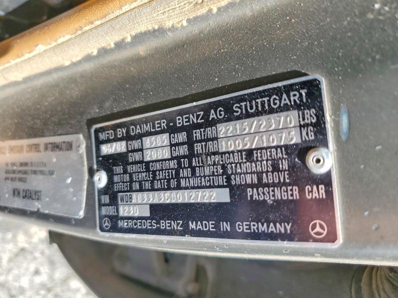 Продажа на аукционе авто 1982 Mercedes-benz 300, vin: WDBAB33A3CB012722, номер лота: 65952416
