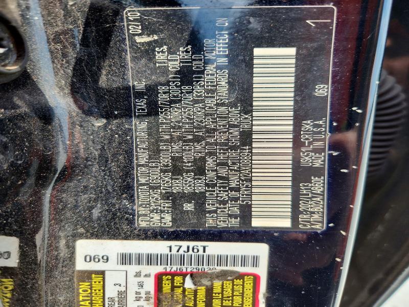 64922826 :رقم المزاد ، 5TFRY5F12AX088944 vin ، 2010 Toyota Tundra مزاد بيع