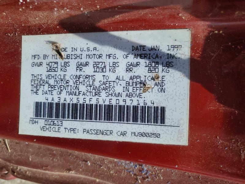 64267786 :رقم المزاد ، 4A3AX55F5VE097164 vin ، 1997 Mitsubishi Eclipse مزاد بيع