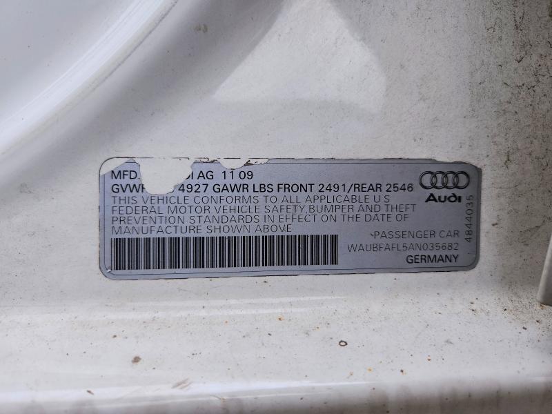 Aukcja sprzedaży 2010 Audi A4, vin: WAUBFAFL5AN035682, numer aukcji: 66762706