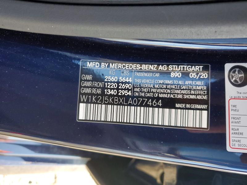2020 Mercedes-benz Cls მანქანა იყიდება აუქციონზე, vin: W1K2J5KBXLA077464, აუქციონის ნომერი: 65151866