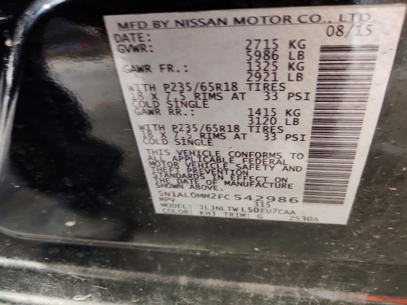 2015 Infiniti Qx60 მანქანა იყიდება აუქციონზე, vin: 5N1AL0MM2FC542986, აუქციონის ნომერი: 67344956