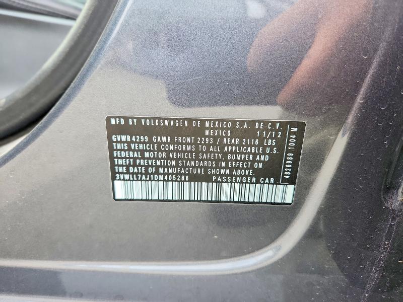 Продажа на аукционе авто 2013 Volkswagen Jetta, vin: 3VWLL7AJ1DM405286, номер лота: 61449366