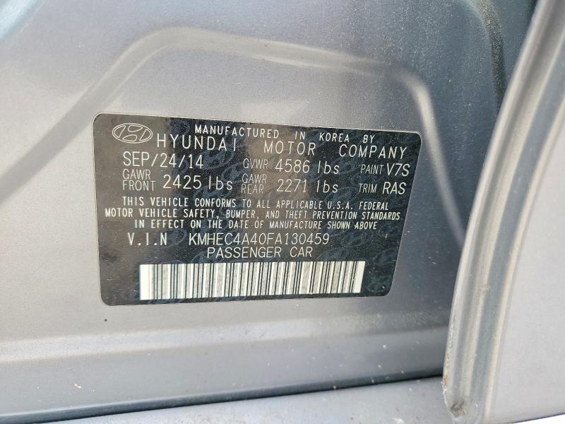 Aukcja sprzedaży 2015 Hyundai Sonata Hybrid, vin: KMHEC4A40FA130459, numer aukcji: 66218346