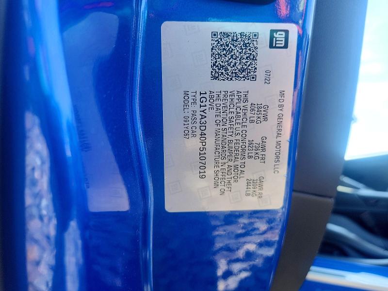 Продажа на аукционе авто 2023 Chevrolet Corvette, vin: 1G1YA3D40P5107019, номер лота: 67138046