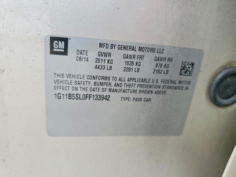 63696216 :رقم المزاد ، 1G11B5SL0FF133942 vin ، 2015 Chevrolet Malibu مزاد بيع