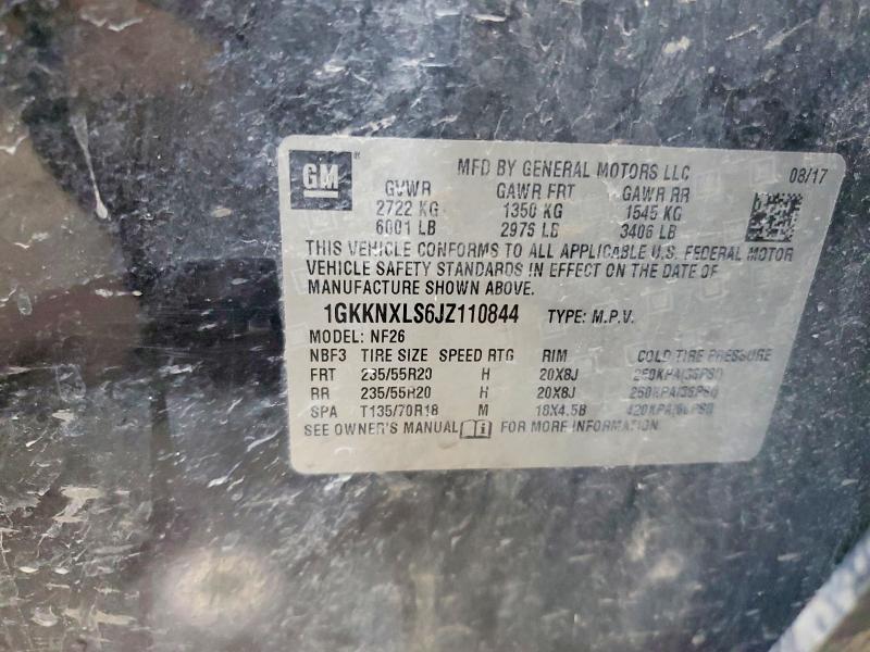 Продаж на аукціоні авто 2018 Gmc Acadia, vin: 1GKKNXLS6JZ110844, номер лоту: 65722956