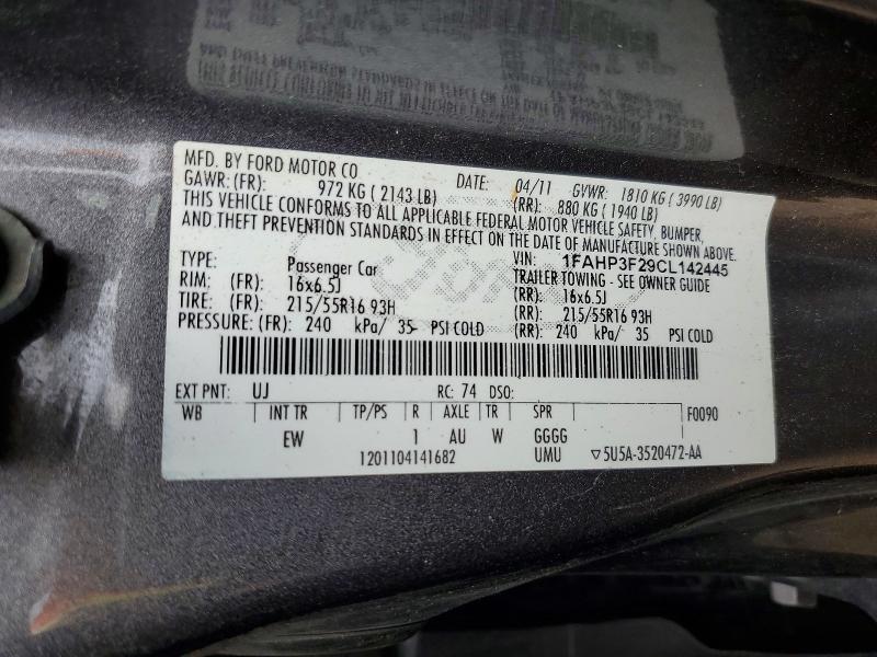 Продаж на аукціоні авто 2012 Ford Focus, vin: 1FAHP3F29CL142445, номер лоту: 64511026